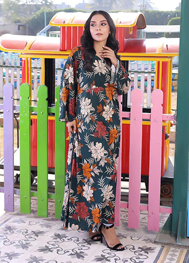 Nazmina Pret Printed Linen Frocks FR-713 Flint Bronze Dress