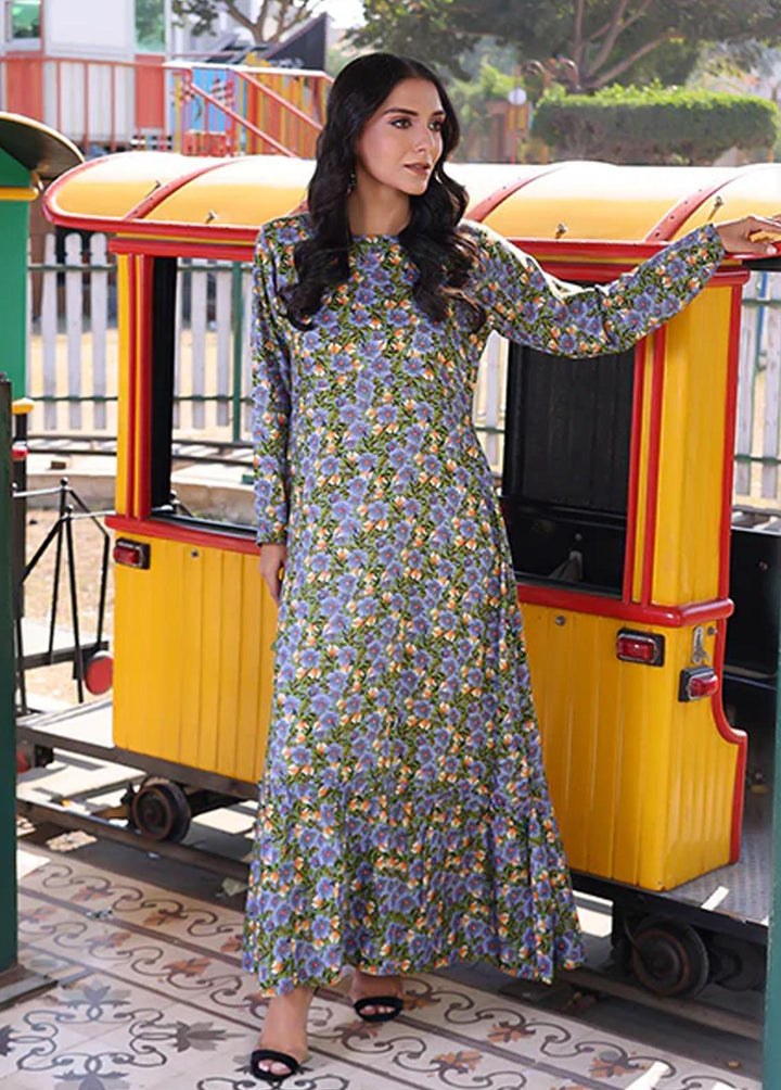 Nazmina Pret Printed Linen Frocks FR-728 Sunny Graphite