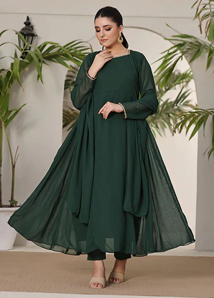 Nazmina Pret Casual Chiffon 2 Piece Suit Emerald Elegance FRT-63
