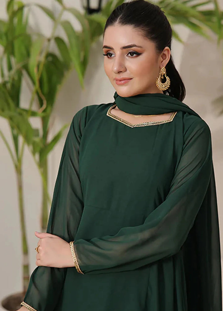 Nazmina Pret Casual Chiffon 2 Piece Suit Emerald Elegance FRT-63