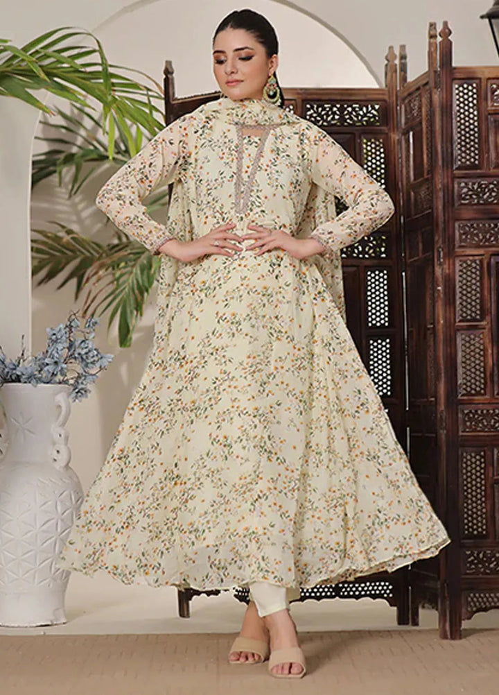 Nazmina Pret Casual Chiffon 2 Piece Suit Marine Mist FRT-56