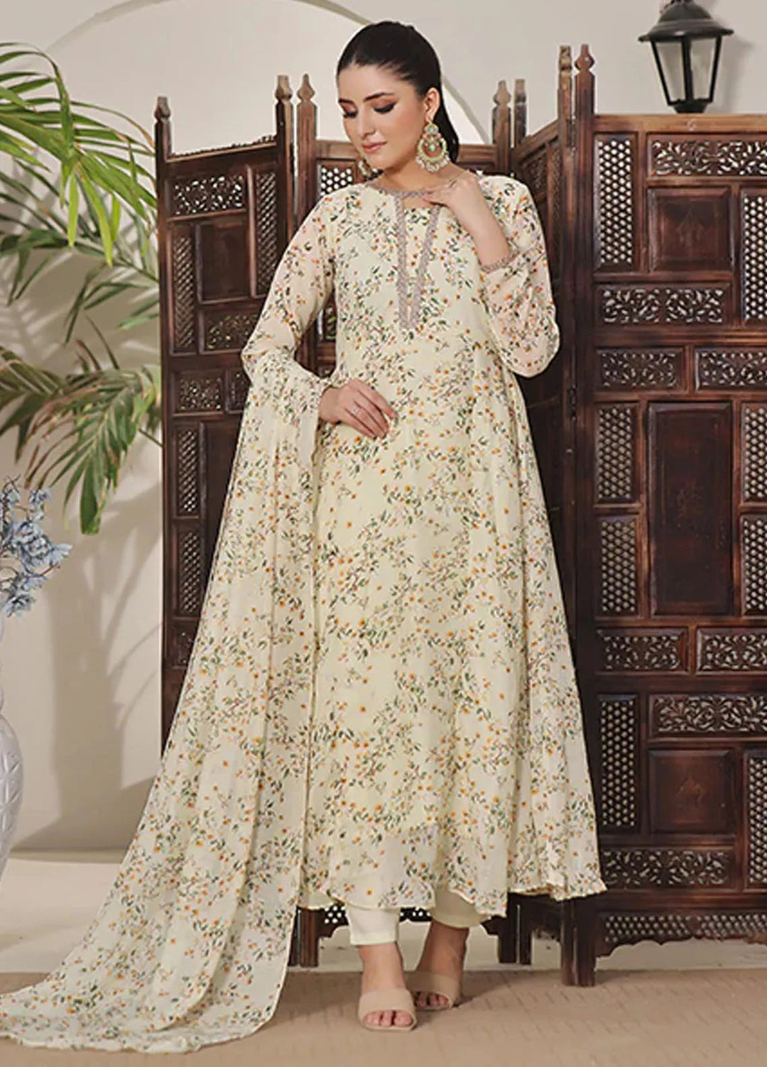 Nazmina Pret Casual Chiffon 2 Piece Suit Marine Mist FRT-56
