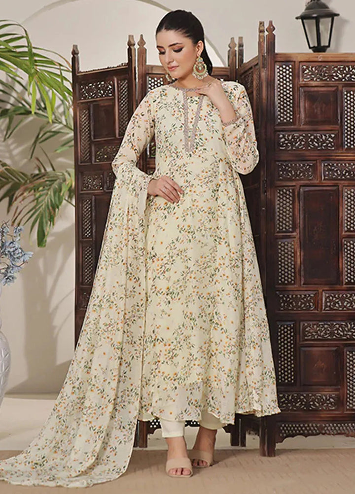 Nazmina Pret Casual Chiffon 2 Piece Suit Marine Mist FRT-56