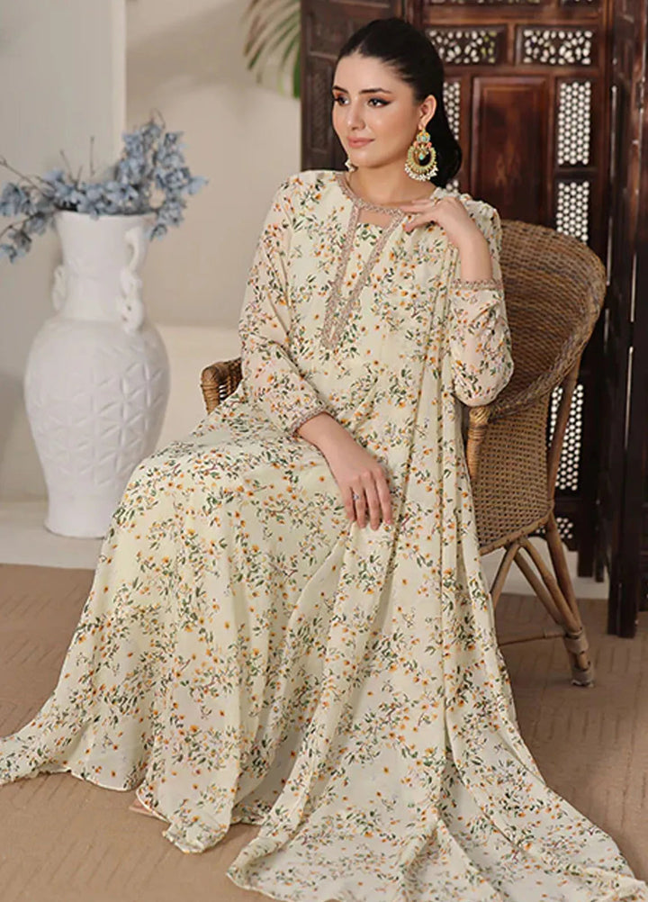 Nazmina Pret Casual Chiffon 2 Piece Suit Marine Mist FRT-56