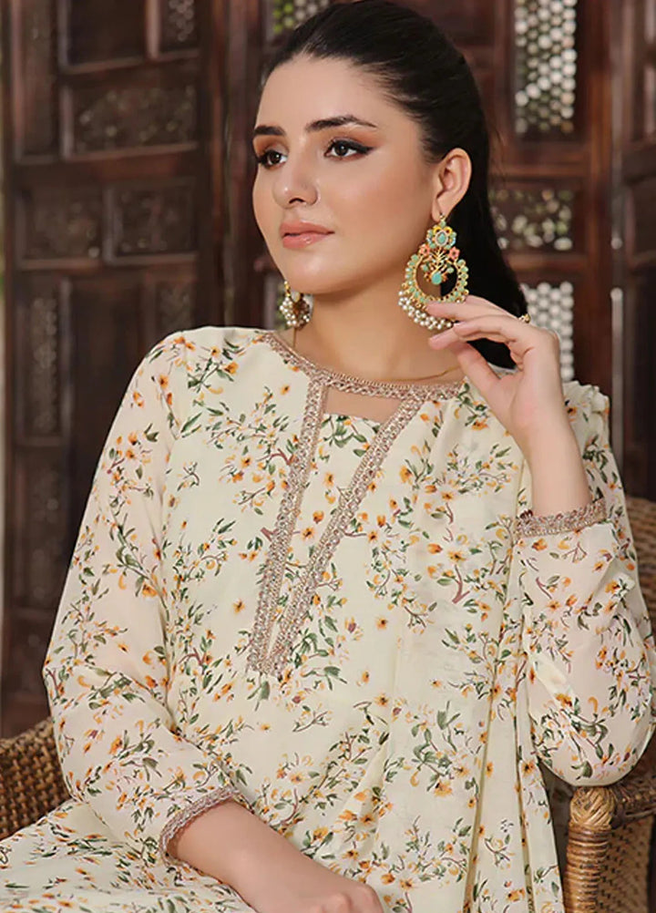 Nazmina Pret Casual Chiffon 2 Piece Suit Marine Mist FRT-56