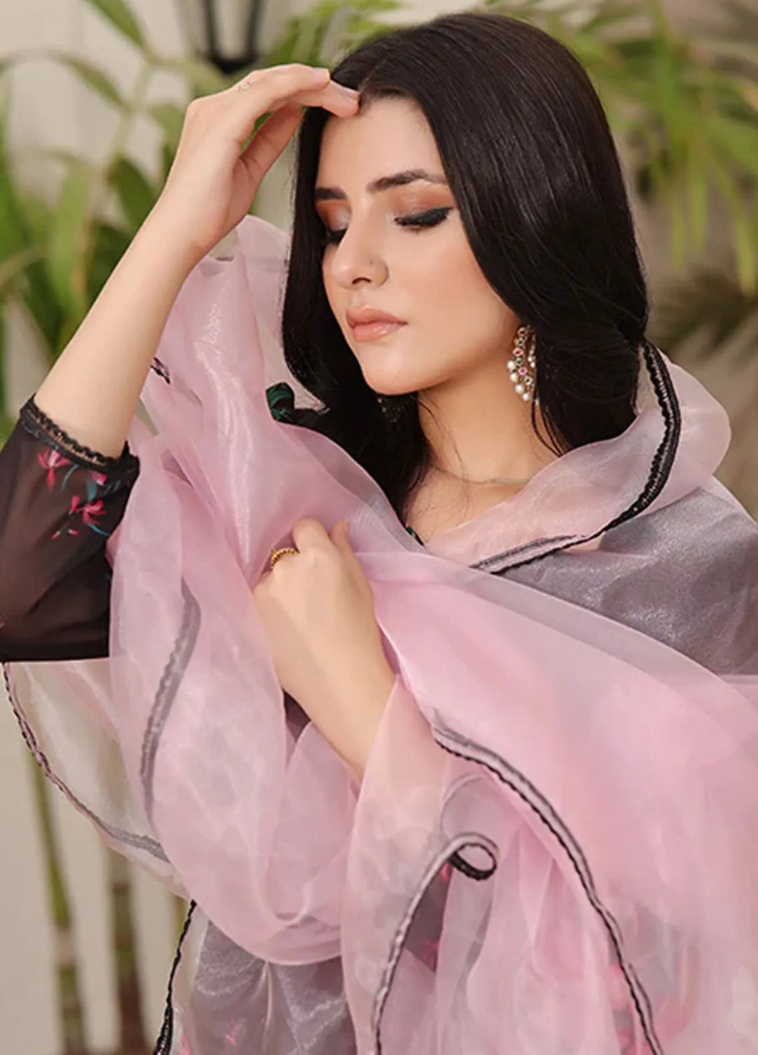 Nazmina Pret Casual Chiffon 2 Piece Suit Noir Gleam FRT-57