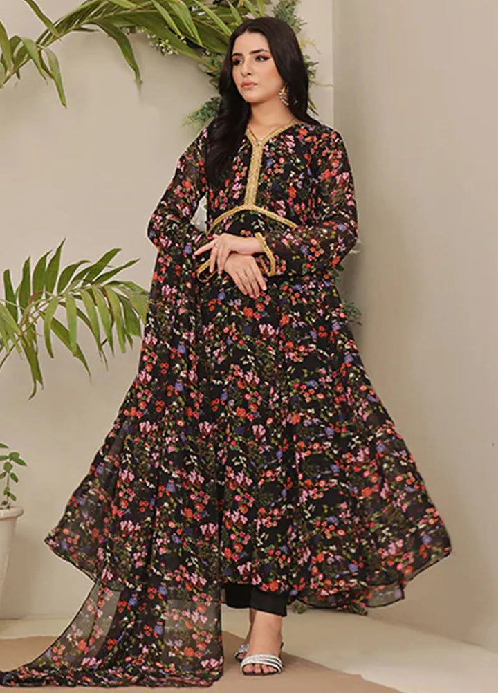 Nazmina Pret Casual Chiffon 2 Piece Suit Onyx Dove FRT-59