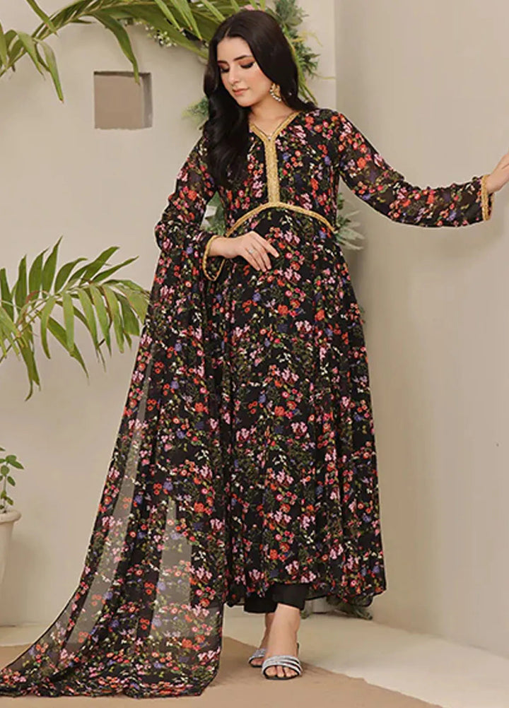 Nazmina Pret Casual Chiffon 2 Piece Suit Onyx Dove FRT-59