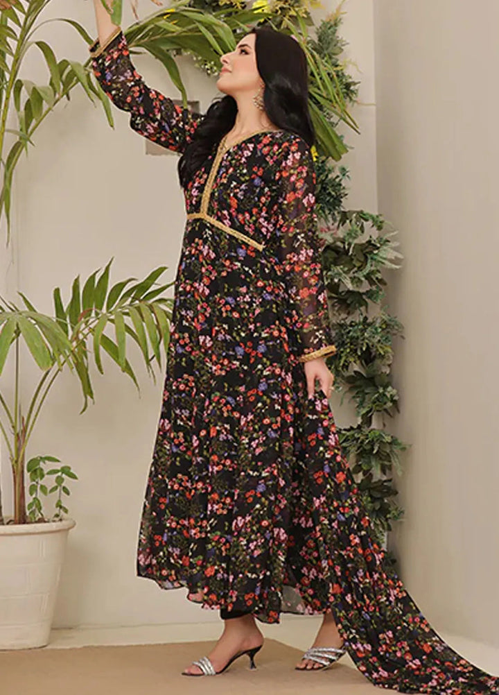 Nazmina Pret Casual Chiffon 2 Piece Suit Onyx Dove FRT-59