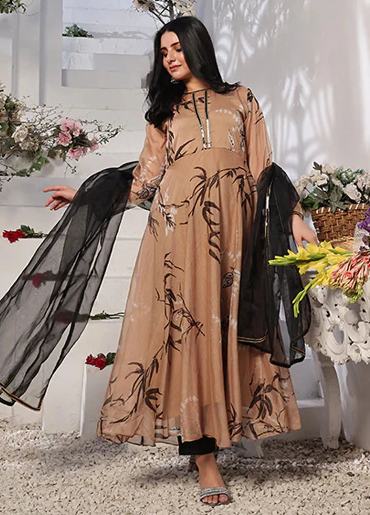 Nazmina Pret Casual Chiffon 3 Piece Suit Margaritic Orchid FRT-68