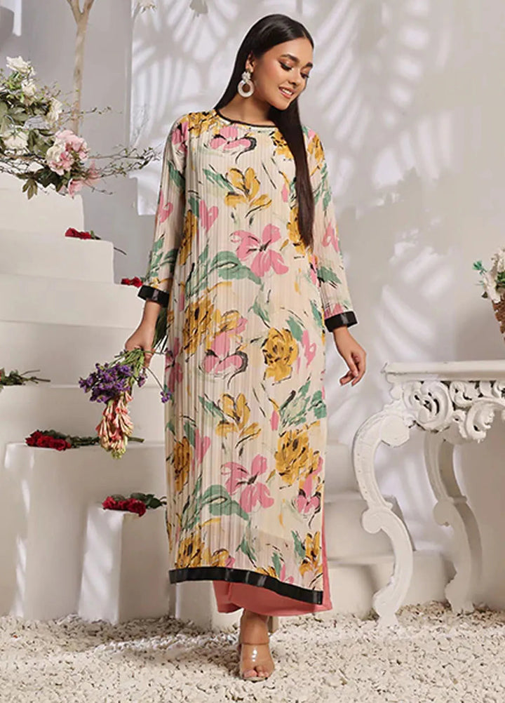 Nazmina Pret Casual Chiffon Kurti Vary coloured blossom FR-751