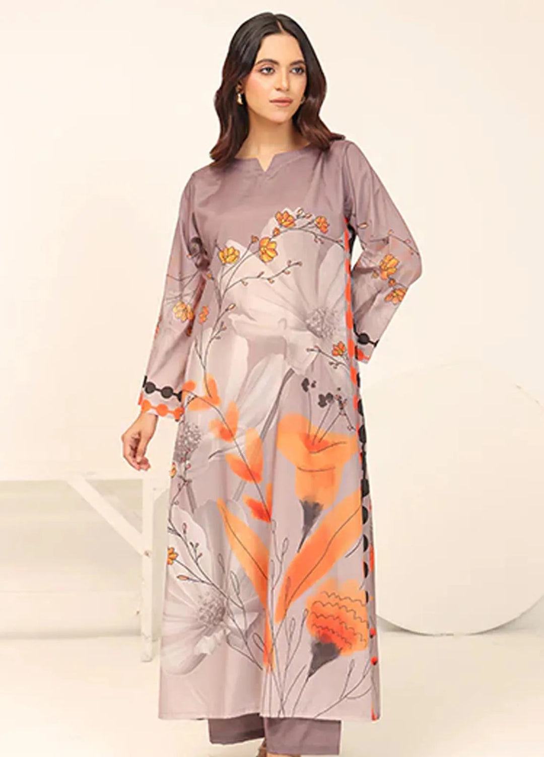 Nazmina Pret Casual Crepe 2 Piece Suit Desert Rose CF-08