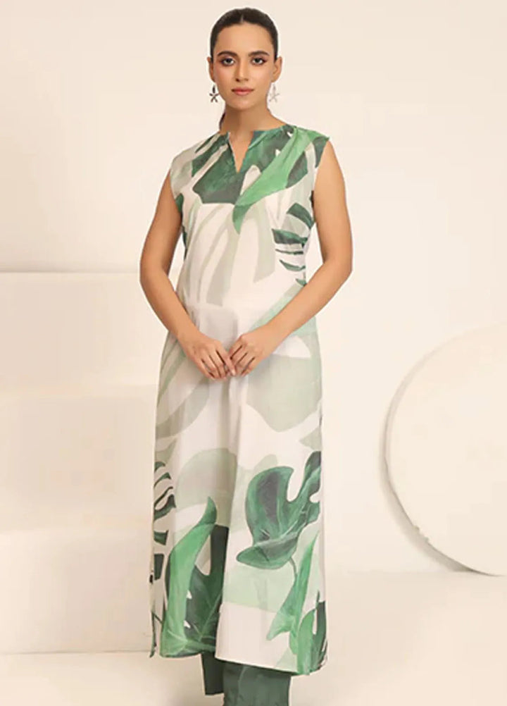 Nazmina Pret Casual Crepe 2 Piece Suit Floral Haven CF-19