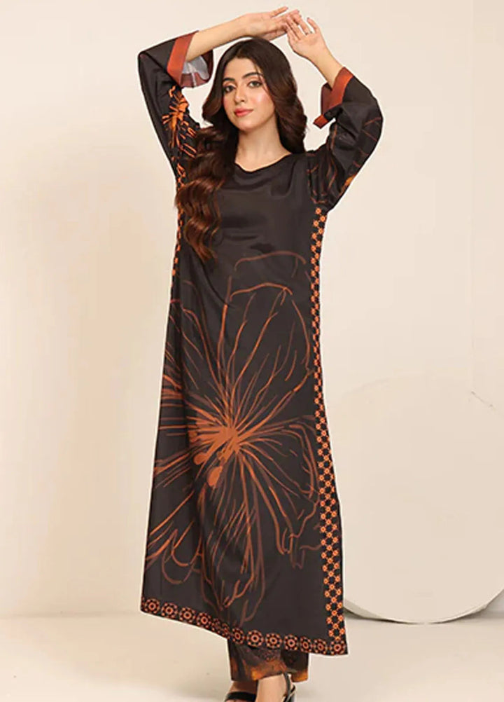 Nazmina Pret Casual Crepe 2 Piece Suit Rusty Black CF-09