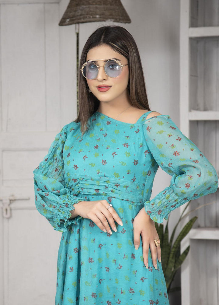 Nazmina Pret  Chiffon Frocks Sky FR-625