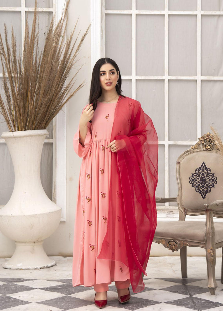 Nazmina Pret  Georgette 3 Piece Dress PEACHY DREAM NE-44