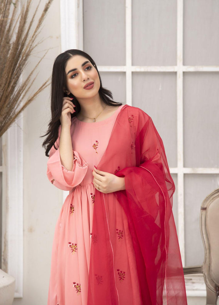 Nazmina Pret  Georgette 3 Piece Dress PEACHY DREAM NE-44