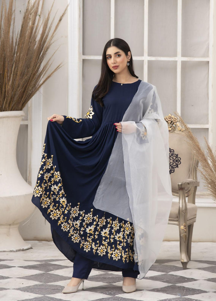 Nazmina Pret  Georgette 3 Piece Dress GLOOMING SEA NE-43