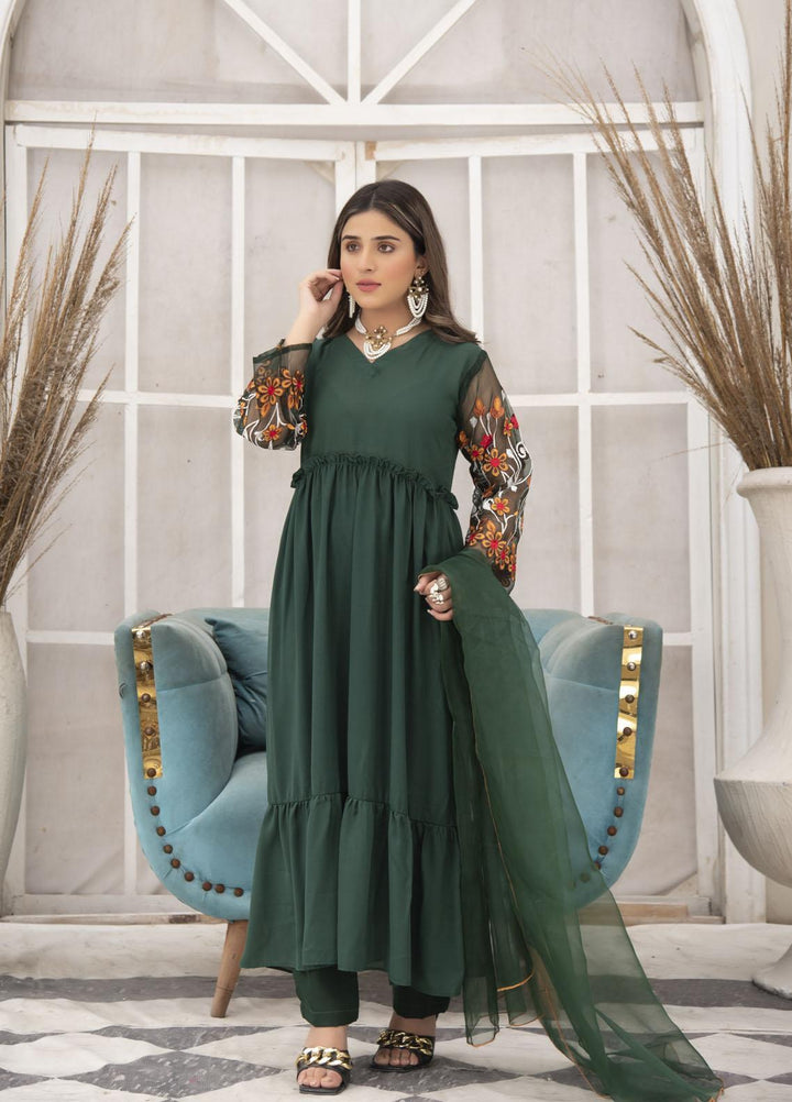 Nazmina Pret  Georgette 3 Piece Dress AQUAMARINE NE-47