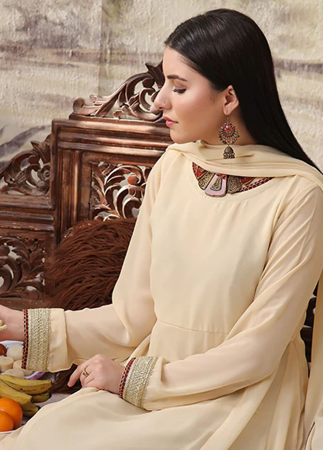 Nazmina Pret Fancy  3 Piece Suit Angelic Frost