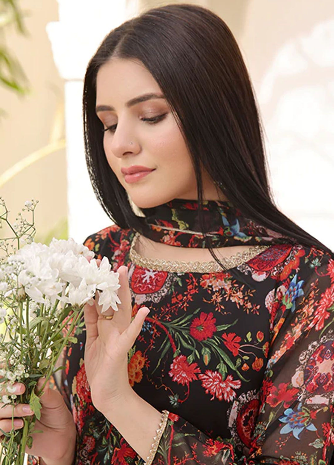 Nazmina Pret Fancy  3 Piece Suit Floral Fantasy