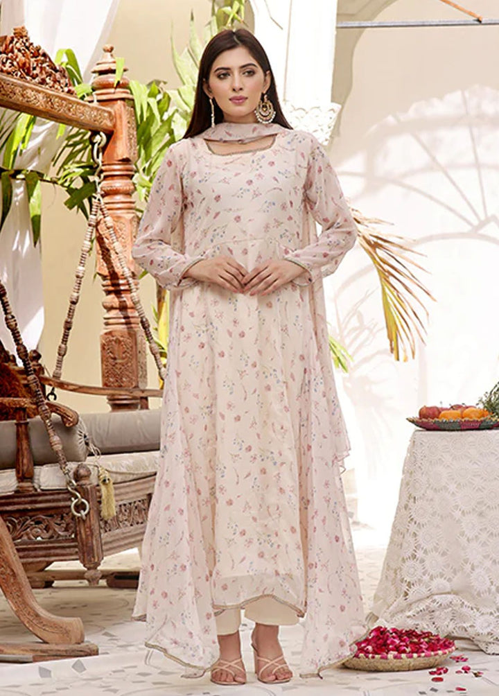 Nazmina Pret Fancy  3 Piece Suit Floral Frosted Fern