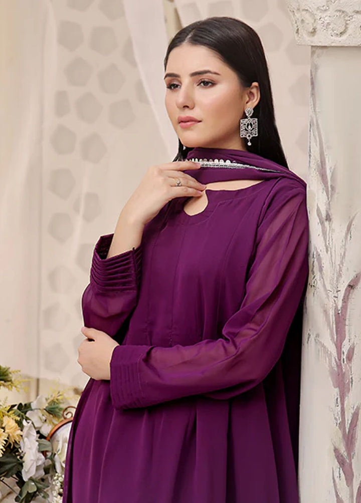 Nazmina Pret Fancy  3 Piece Suit Petunia Plum