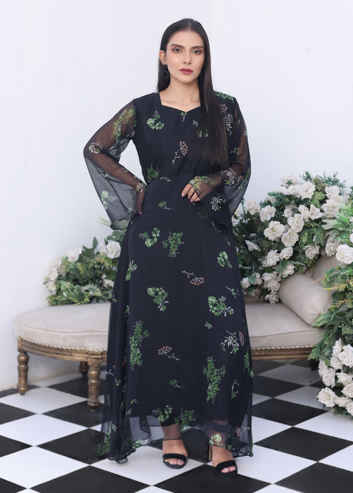 Nazmina Pret Fancy Chiffon Suit FR-729 Sable Idyllic Long Maxi