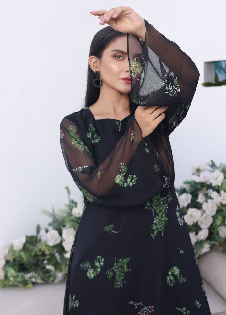 Nazmina Pret Fancy Chiffon Suit FR-729 Sable Idyllic Long Maxi