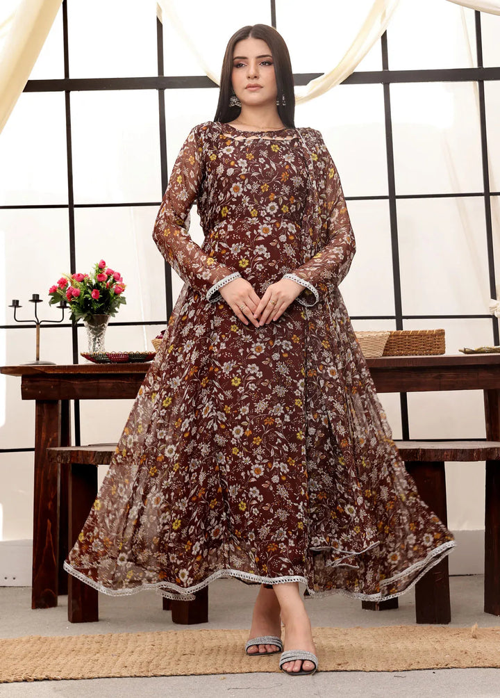 Nazmina Pret Fancy Chiffon 3 Piece Suit FRT-52 Amber Aura