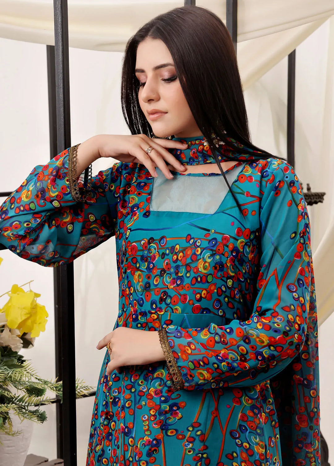 Nazmina Pret Fancy Chiffon 3 Piece Suit FRT-54 Mysterious Fairy