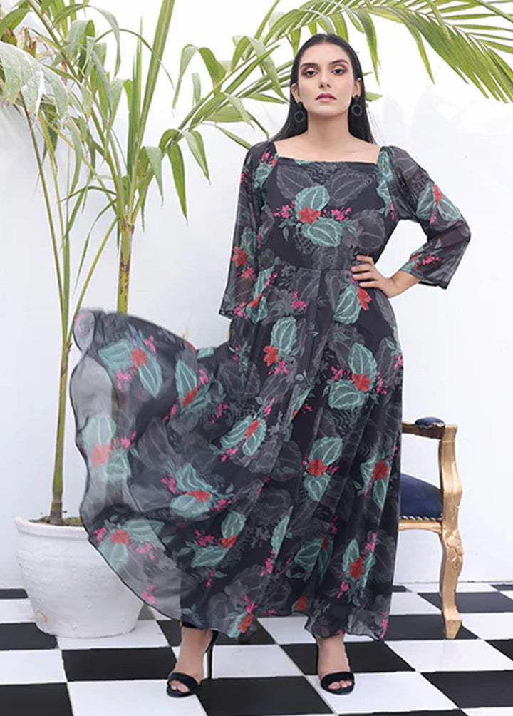 Nazmina Pret Fancy Chiffon Frock FR-738 Flint Abloom
