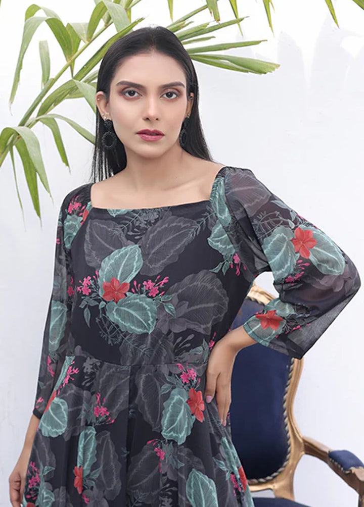 Nazmina Pret Fancy Chiffon Frock FR-738 Flint Abloom