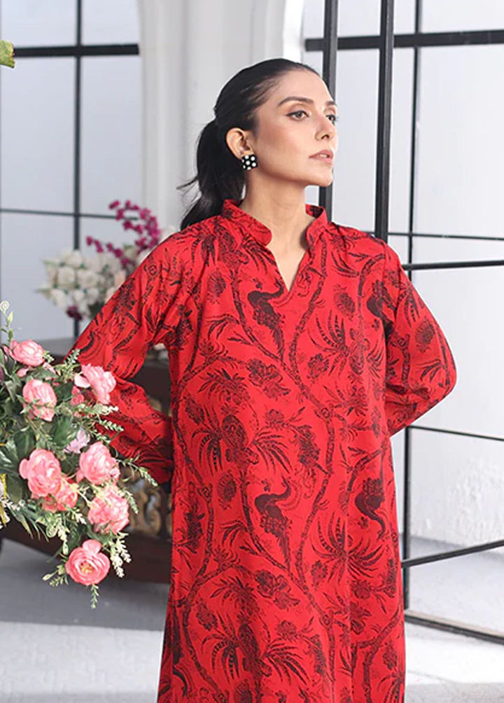 Nazmina Pret Fancy Chiffon Frock FR-740 Ruby Red