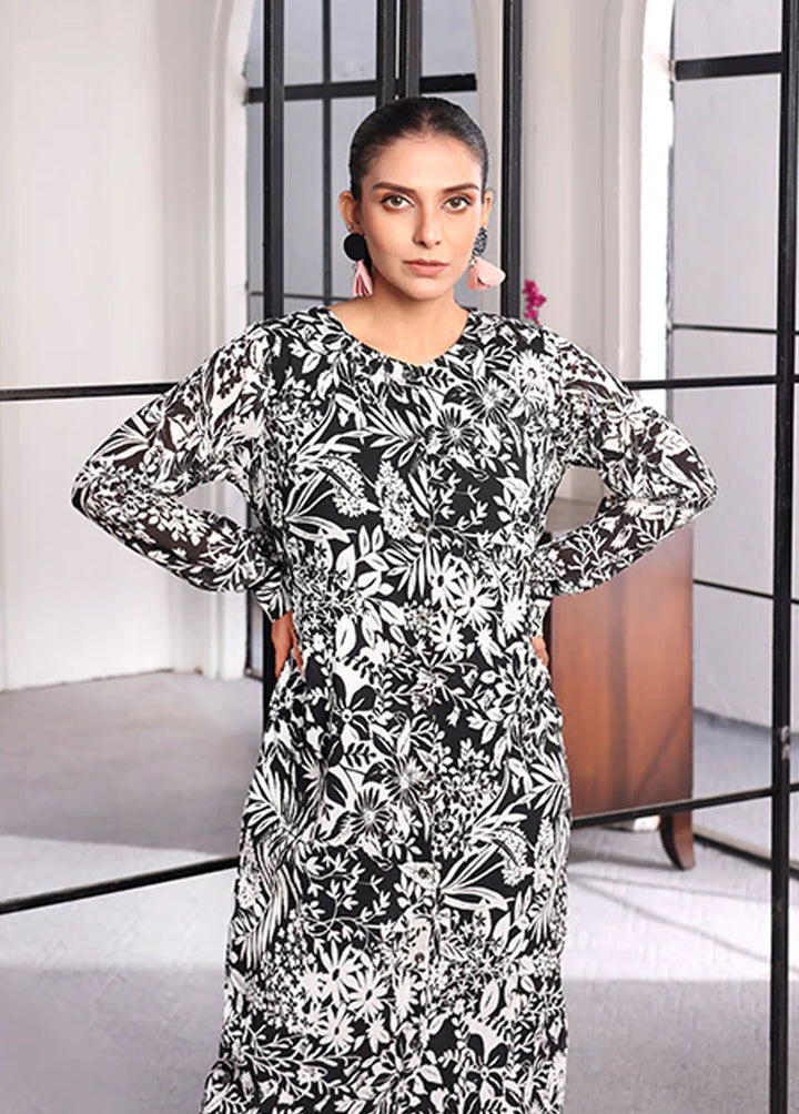 Nazmina Pret Fancy Chiffon Frock FR-741 Monochrome Set