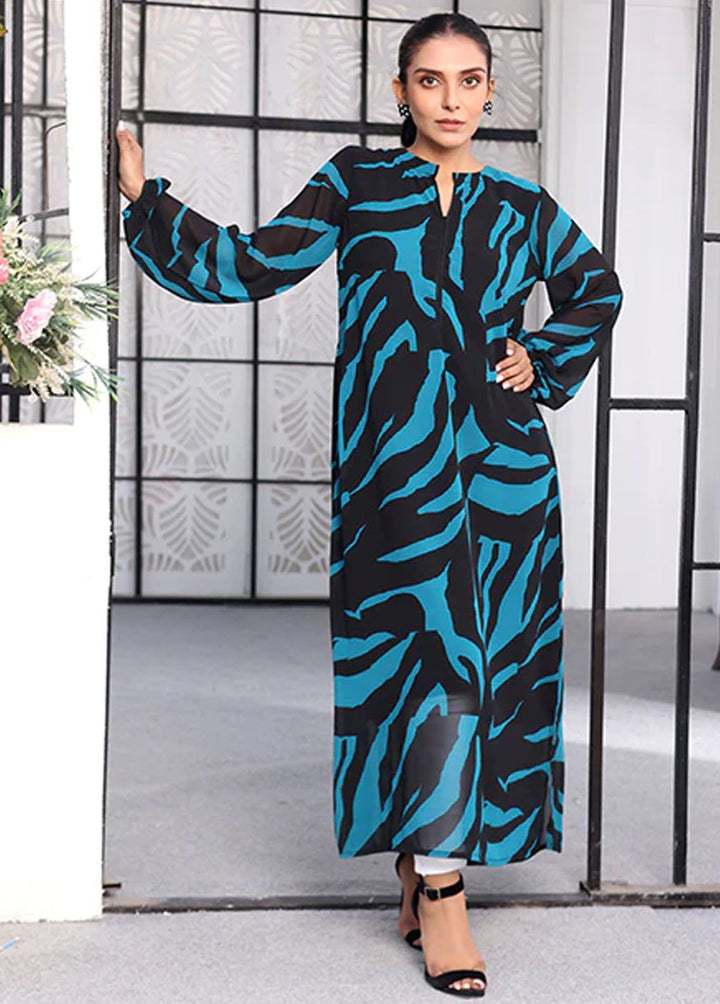 Nazmina Pret Fancy Chiffon Frock FR-743 Equiferus Print