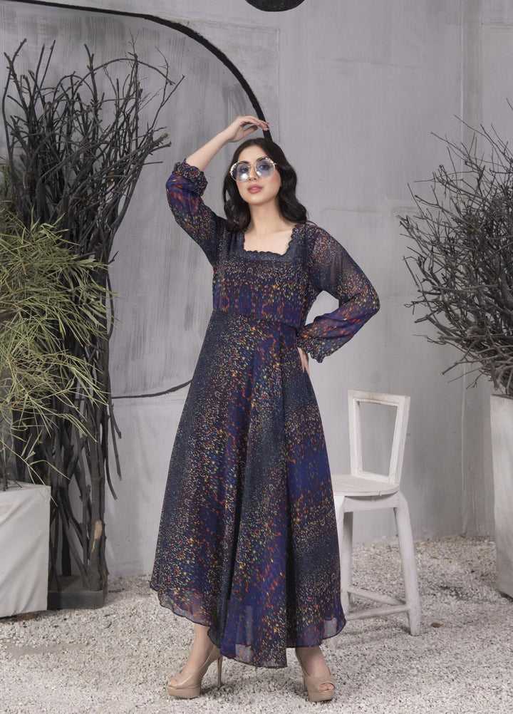 Nazmina Pret  Chiffon Frocks NZ23FM FR-552 Black Sparkles