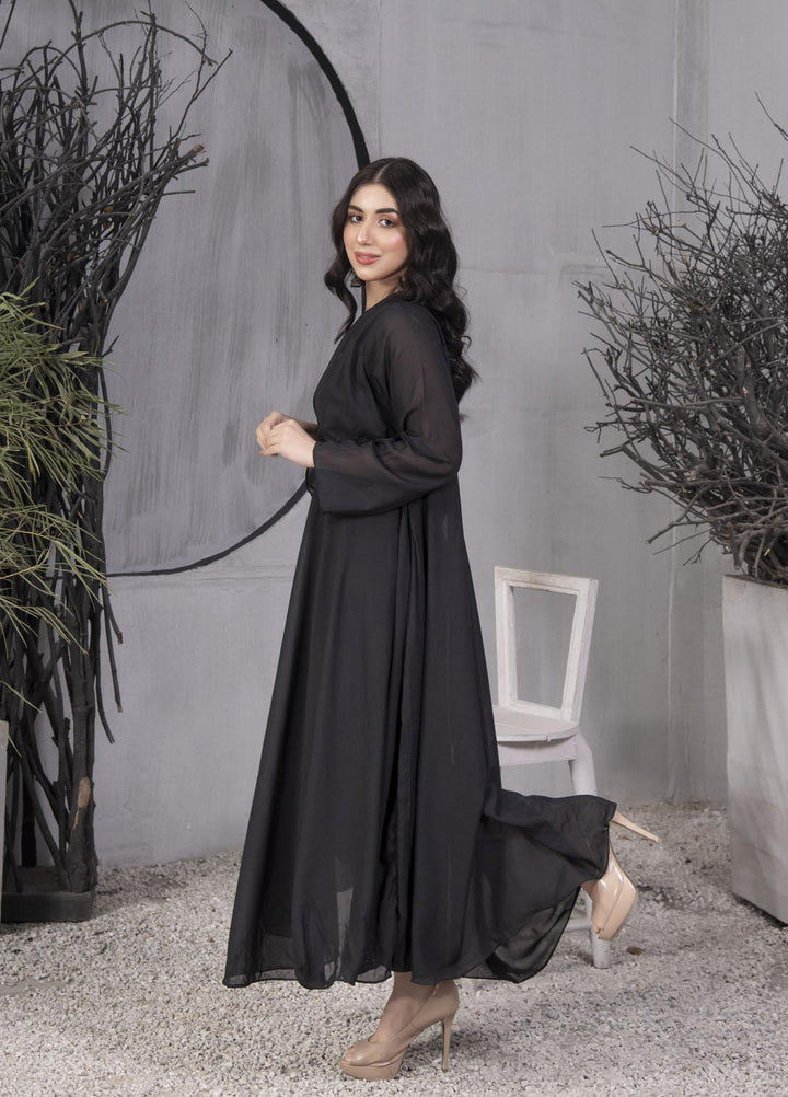 Nazmina Pret  Chiffon Frocks NZ23FM FR-561 Black Wood