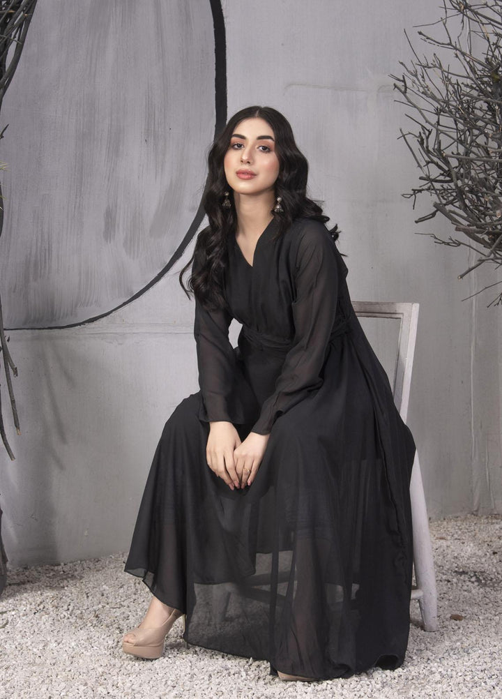 Nazmina Pret  Chiffon Frocks NZ23FM FR-561 Black Wood