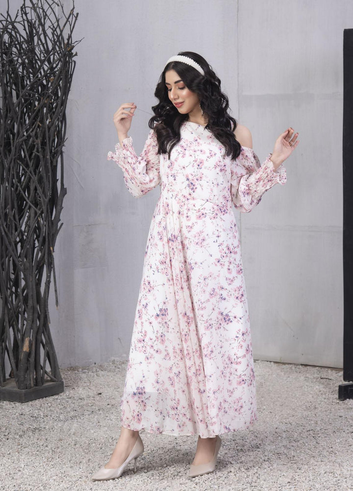 Nazmina Pret  Chiffon Frocks NZ23FM FR-549 Pink Beads