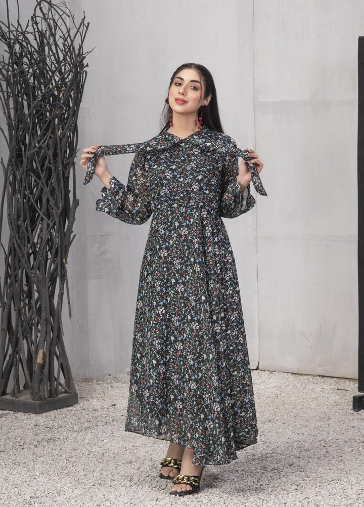 Nazmina Pret  Chiffon Frocks NZ23FM FR-548 Grey Glint