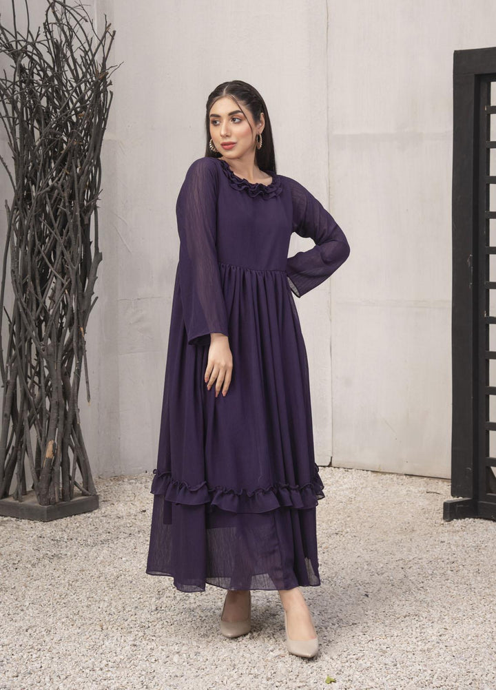 Nazmina Pret  Chiffon Frocks NZ23FM FR-560 Damson