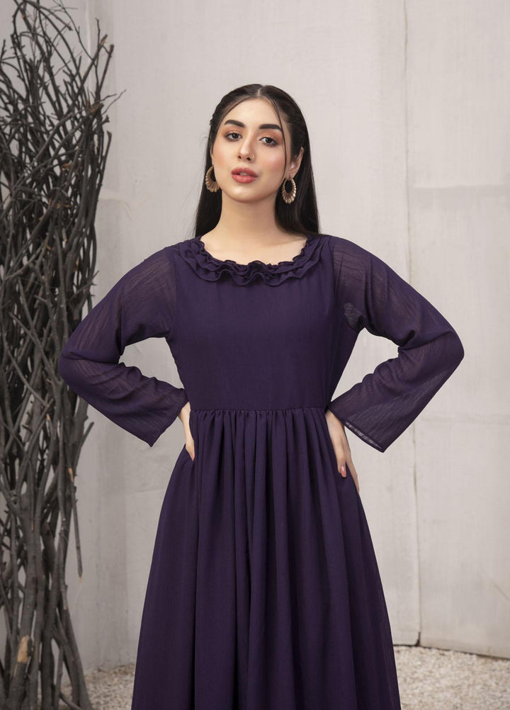 Nazmina Pret  Chiffon Frocks NZ23FM FR-560 Damson