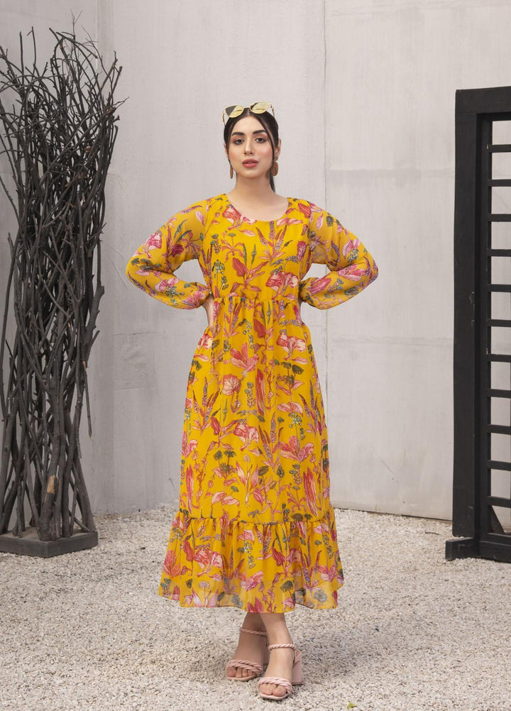 Nazmina Pret  Chiffon Frocks NZ23FM FR-551 Fire Squash