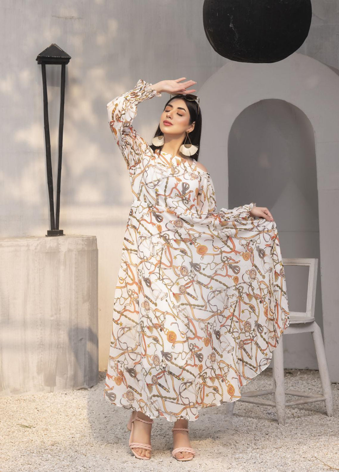 Nazmina Pret  Chiffon Frocks NZ23FM FR-544 Classic Chains