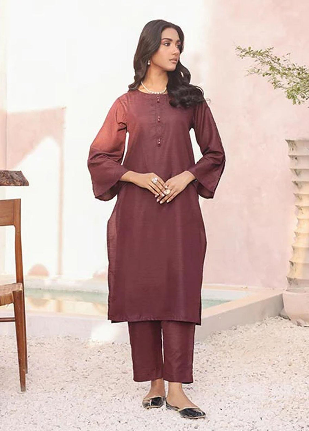 Nazmina Pret Casual Khaddar 2 Piece Suit KP-303 Burnt Amber