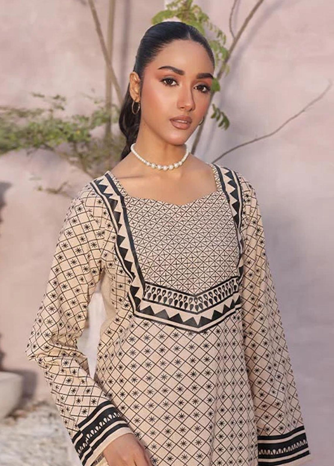 Nazmina Pret Casual Khaddar 2 Piece Suit KP-308 Ivory Dove