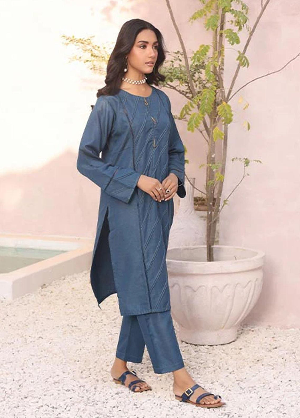 Nazmina Pret Casual Khaddar 2 Piece Suit KP302 Midnight Azure