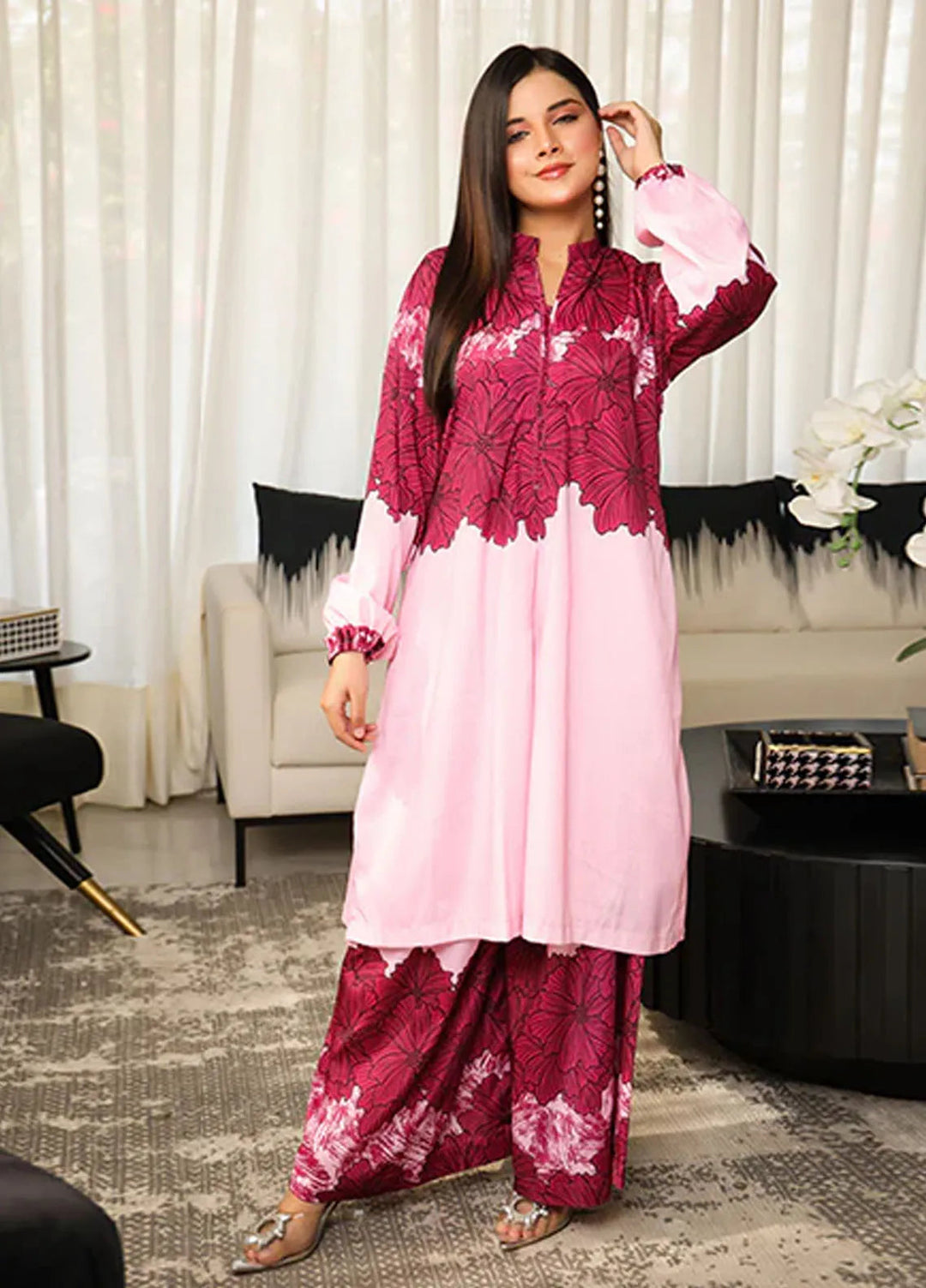 Nazmina Pret Printed Crepe 2 Piece Suit Andromeda Beauty ZA-10