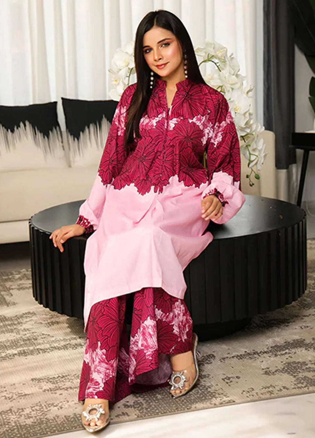 Nazmina Pret Printed Crepe 2 Piece Suit Andromeda Beauty ZA-10